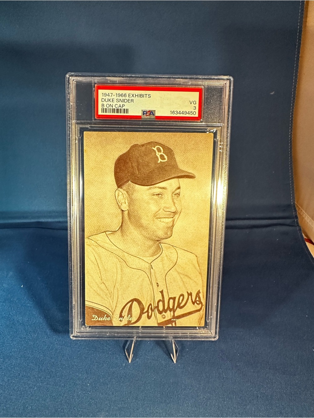 1947 - 1966 Exhibits Duke Snider PSA 3 Graded Baseball Card MLB Exhibit B On Cap